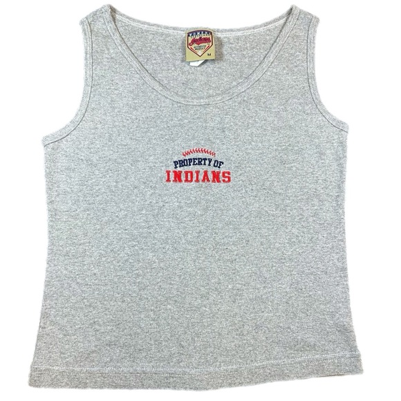 Vintage Cleveland Indians Gray Sleeveless Top-Women’s Medium - Picture 1 of 5